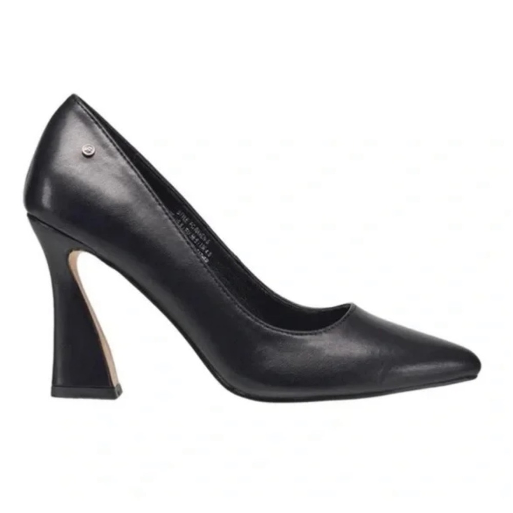 French Connection women's size 8.5 Vegan Leather Raven Flared Heel Pumps